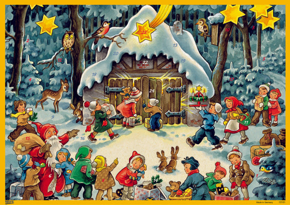 20301-10101 Advents Calendar Card with Envelope children by the stall - German Specialty Imports llc