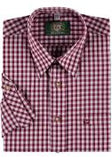 120001-2602 CS- OS  Checkered Men Trachten Shirt with Deer embroidery on chest pocket in different colors - German Specialty Imports llc