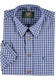 120001-2602 CS- OS  Checkered Men Trachten Shirt with Deer embroidery on chest pocket in different colors - German Specialty Imports llc