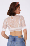 27183 Pippa Interesting Krueger Elegant Festive Lace/ cotton  Dirndl Blouse  with short sleeves