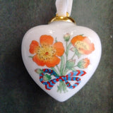 200 years Anniversary  Hutschenreuther Collectible Small Heart Ornaments in different Flower Designs by Ole Winther - German Specialty Imports llc