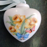 200 years Anniversary  Hutschenreuther Collectible Small Heart Ornaments in different Flower Designs by Ole Winther - German Specialty Imports llc