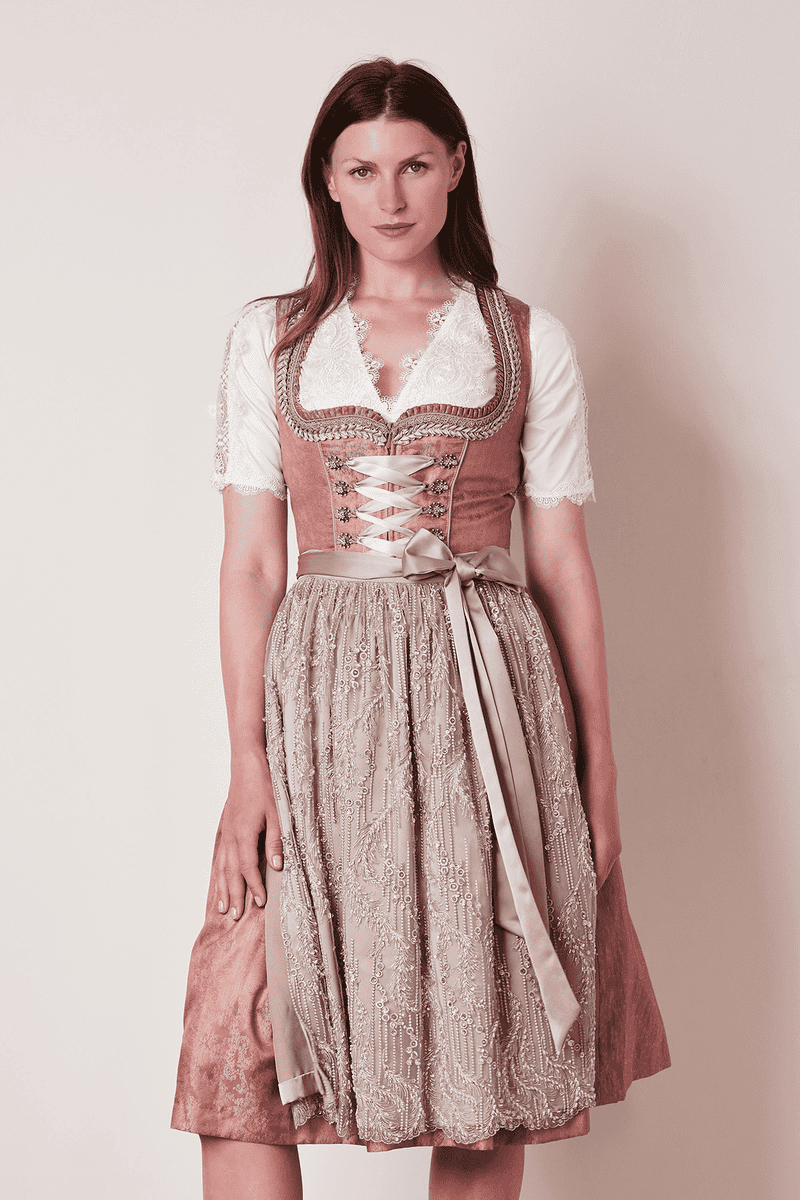 Paloma Beautiful 2 PC Traditional Festive Krueger Collection Dirndl with 60 cm/ 23.622" Long Skirt