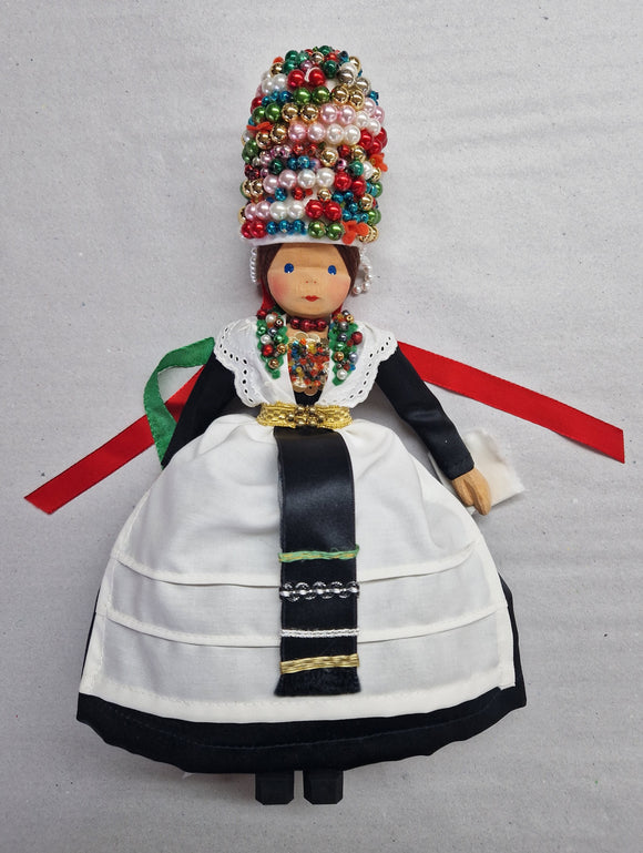 Lotte Sievers Hahn Hand Carved Trachten Doll Scheesseler Bride - German Specialty Imports llc