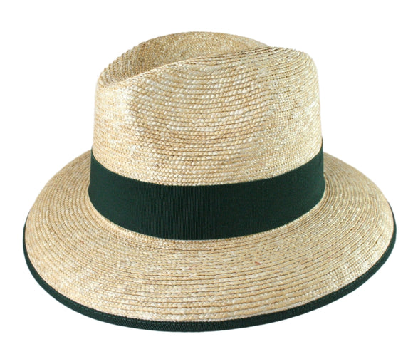 36500 Natur O16M Wide Rim Braided Straw Bortenstroh  Hat With Wide Ribbon made in Italy - German Specialty Imports llc