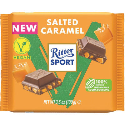 502107 Ritter Sport Salted Caramel Vegan Chocolate Bar - German Specialty Imports llc