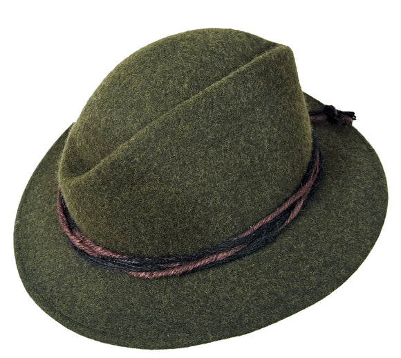 93BU Faustmann WOOL HAT  Art.: 93BU/1321 with brown and green ropes - German Specialty Imports llc