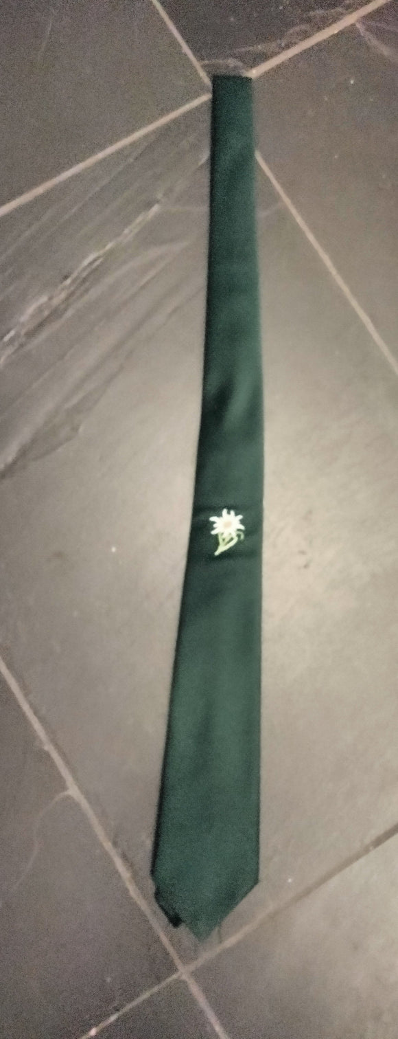 Edelweiss Embroidered Green   Necktie - German Specialty Imports llc