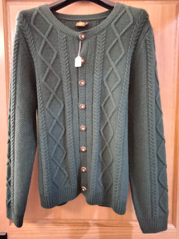 71708 - 82127 Plus Traditional Green  Hammerschmid Knitted Wool Jacket sized in men sizes - German Specialty Imports llc