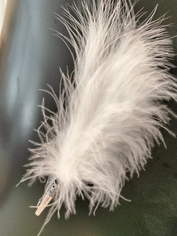 Decorative Hat Pin / Brooch with white Feather - German Specialty Imports llc