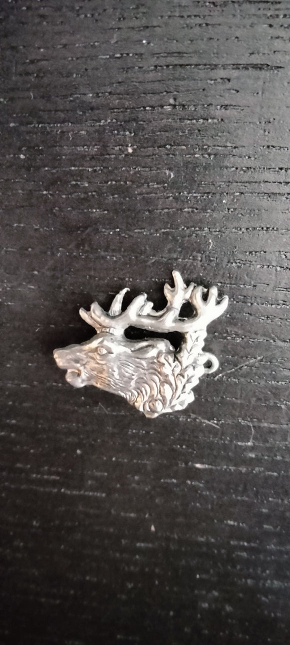 Hat Pin Metal Deer / Stag with large antlers