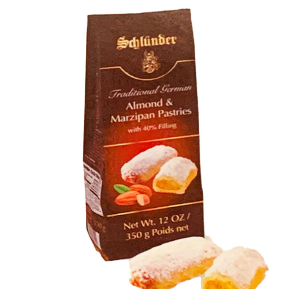 234559 Schluender  Kuechenmeister  Stollen bites  , Almond and Marzipan Pastries Cello 12.4 oz - German Specialty Imports llc
