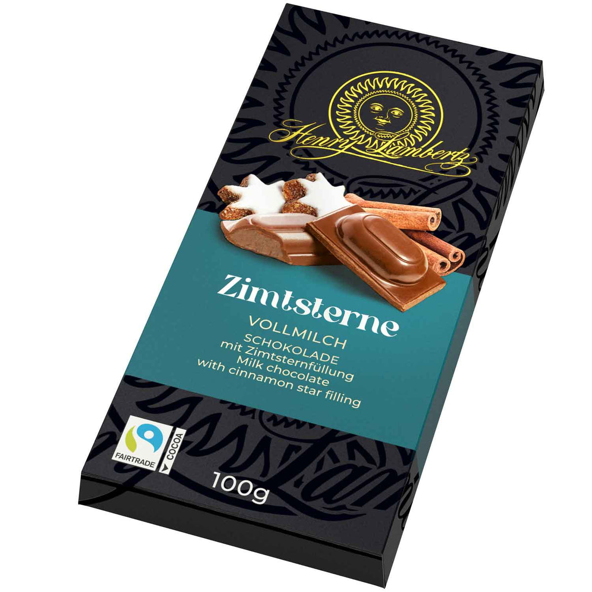 297388 Lambertz Dark Chocolate Bar with Cinnamon Star Flling 3.53