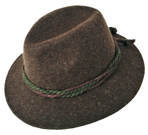 1013 Faustmann WOOL HAT  Art.: 1013/1526 with brown and green ropes - German Specialty Imports llc