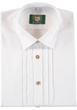 120047- 2469/01 OS White Men Trachten Shirt with Pleats  and Bone buttons - German Specialty Imports llc