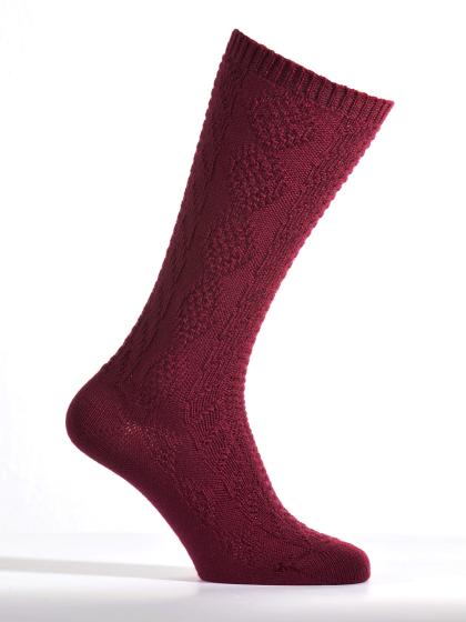 1620-21 Luise Steiner Traditional Trachten Socks  dark red / bordo - German Specialty Imports llc