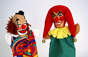 For preorder only Sievers Hahn Clown Hand Carved Glove Hand Puppet - German Specialty Imports llc