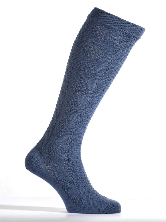 3620-29 Luise Steiner Traditional Trachten  Men  Knee  Socks  Royal - German Specialty Imports llc