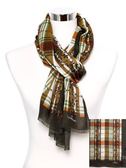 F 6398 Luise Steiner SCARF TENDRILS CHECKERED - German Specialty Imports llc