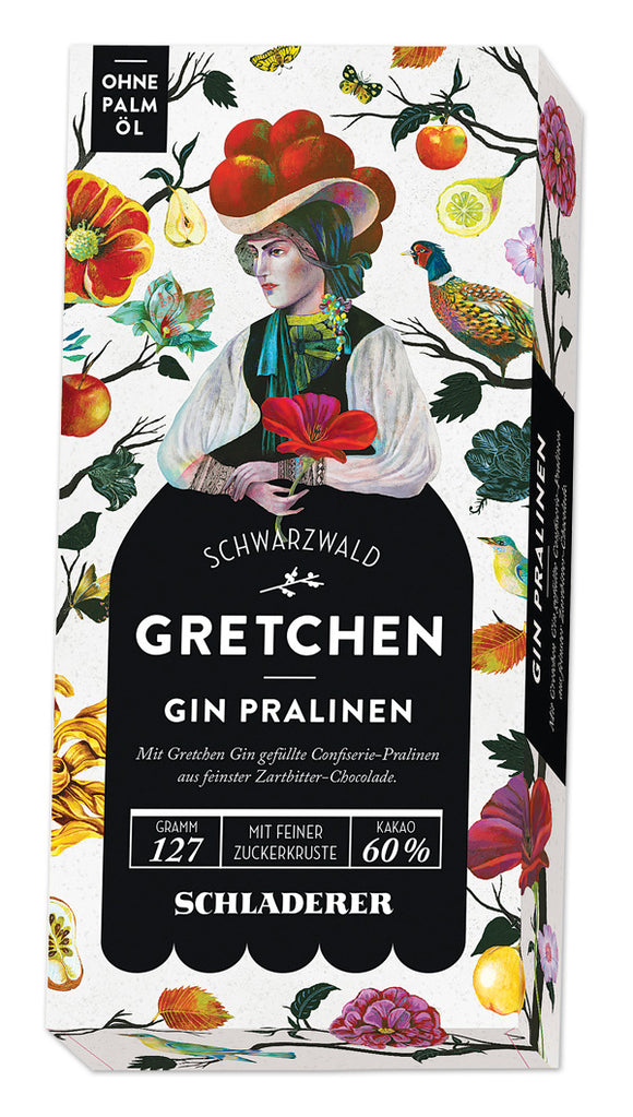 186460 Schladerer Gretchen Gin Chocolate Box 4.5oz - German Specialty Imports llc