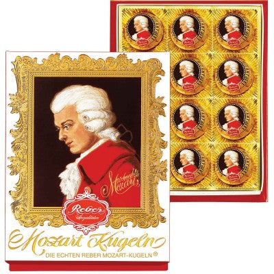 183356 German Reber Mozart Kugeln Filled Chocolates 12 pc - German Specialty Imports llc