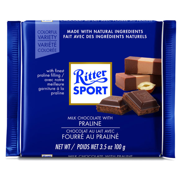 502026 Ritter Sport Milk Nougat Praline Chocolate Bar - German Specialty Imports llc