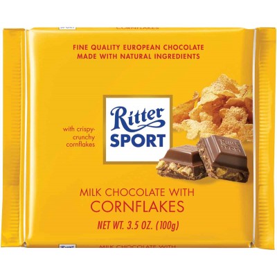 502011Ritter Sport Milk Chocolate with Cornflakes Filling - German Specialty Imports llc