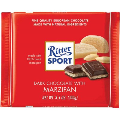 502025 Ritter Dark Chocolate with Marzipan filling Chocolate - German Specialty Imports llc