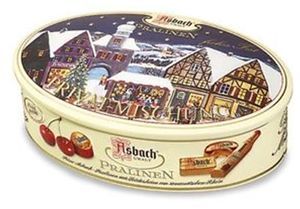 Asbach Christmas Tin with Assorted Pralines 6.4 oz - German Specialty Imports llc
