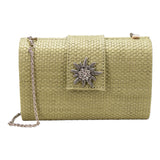 Alpenfluestern Elegant Edelweiss Clutch Purse with Silver Chain in different colors - German Specialty Imports llc
