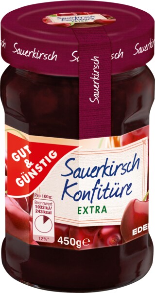 Gut & Guenstig Sour Cherries  Preserves Sauerkirschen Extra Konfituere - German Specialty Imports llc