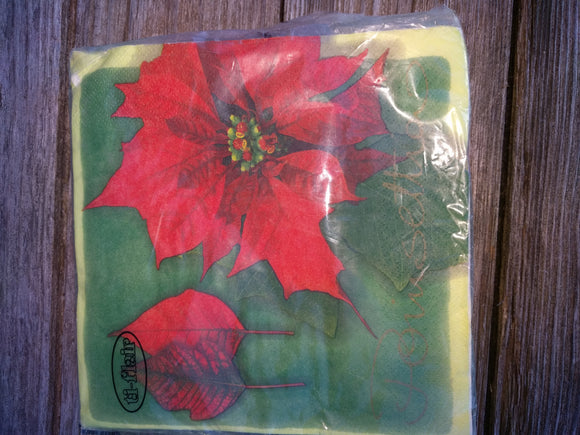 Red Poinsettia Christmas Napkins - German Specialty Imports llc