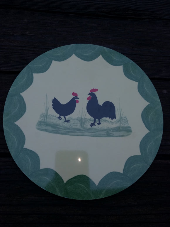 Round  Rooster and Hen Trivet - German Specialty Imports llc