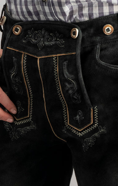 Stockerpoint Trachten Kniebund Lederhosen German Specialty pants – leather H-straps Imports JUSTI llc