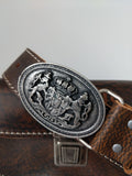 Leather Belt with Bayern Imprinted Purse and Bavarian Crest Buckle - German Specialty Imports llc