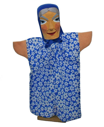 Lotte Sievers Hahn Grandmother on a stick Hand carved Hand Puppet - German Specialty Imports llc