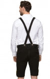 Stockerpoint Ruppert  Men Trachten Lederhosen Leather Pants with Suspenders black with green or yellow  embroidery - German Specialty Imports llc