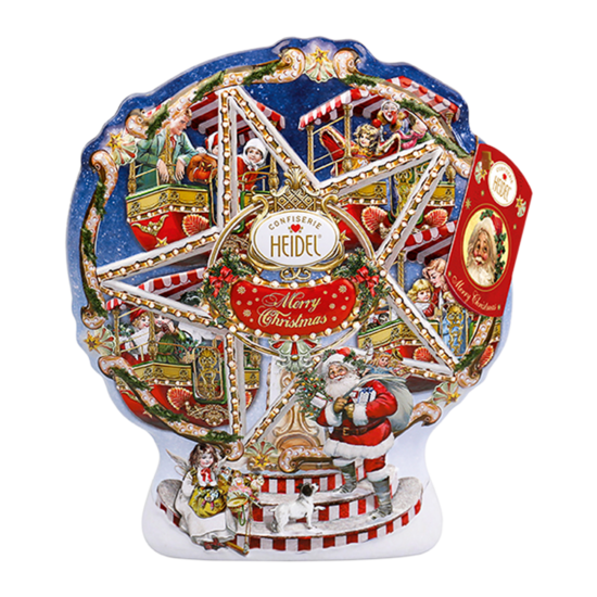 200214 Confisserie Heidel Christmas Ferris Wheel tin 34.1 oz - German Specialty Imports llc