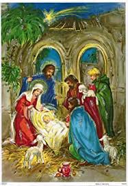 10075 Korsch  Glitter Advents Calendar Nativity  with Shepard - German Specialty Imports llc