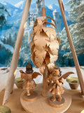 Blank brand Pyramid, 3 Angels with Spanbaum, natural wood - German Specialty Imports llc