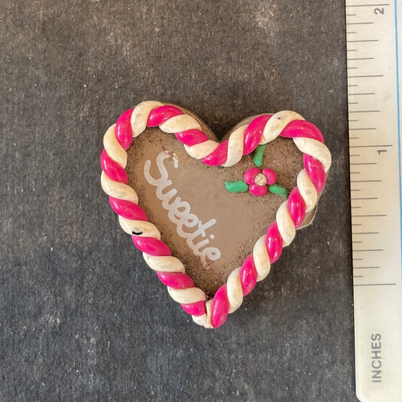Sweetie Heart Magnet with striped border - German Specialty Imports llc