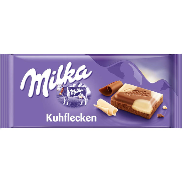 702351 Milka Kuhflecken - Cow Spots  happy Cow White- Milk Chocolate bar - German Specialty Imports llc