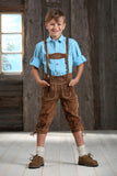 55809 Isar Trachten Children Trachten Knee length Leather Pants "Kniebund Lederhosen"  with Bone Buttons  in different colors