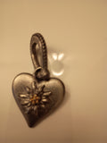 Edelweiss  Pewter Heart Pendant