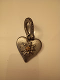 Edelweiss  Pewter Heart Pendant
