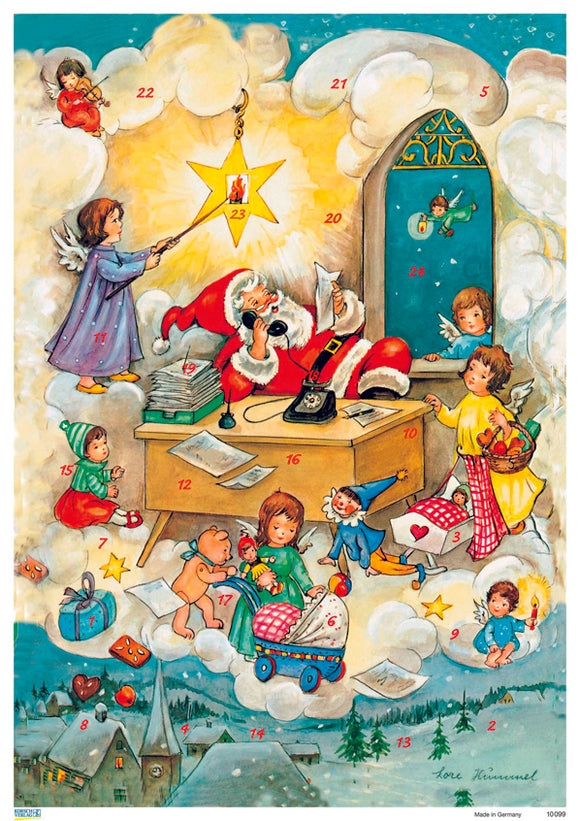 20301-10099 Advents Calendar Card with Envelope Santa's Office