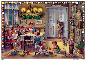 20301-10356 Advents Calendar Card with Envelope 4th of Advent in the Living Room - German Specialty Imports llc