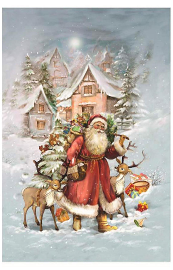 10439 Korsch  Advents Calendar On Christmas Day Santa with Reindeer