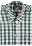 121000-2602 OS  Checkered Short sleeve Men Trachten Shirt with Deer embroidery on chest pocket in different colors