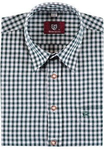 120000-2602 OS  Checkered Men Trachten Shirt with Deer embroidery on chest pocket in different colors - German Specialty Imports llc